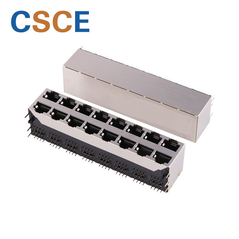 Buy cheap Round Pin 2 * 8 Ports RJ45 Modular Jack UL94-V0 Material For Industrial Network from wholesalers