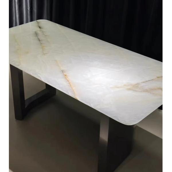 Translucent Cristallo Countertop Onyx Marble Table in Modern Design for Luxury Dining