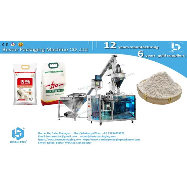 Buy cheap How to automatically package 5 kg of flour in a pre-made bag with a handle. from wholesalers