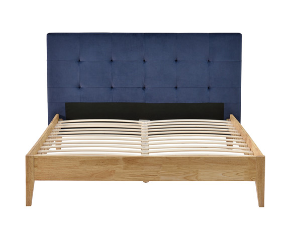 Buy cheap Sunny Blue Linen Fabric Bed Frame With Headboard CE Certification from wholesalers