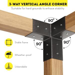 Metal Pergola Bolt Down Bracket Kit Elevated Wood Stand Bracket Kit for 4x4 6x6