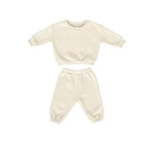 Custom Fleeced Cotton Crew Neck Pullover Sweatsuit 2PCS For Mommy And Me