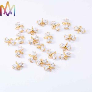 Buy cheap OEM ODM Available Gold And Silver Zircon Bow Pendant from wholesalers