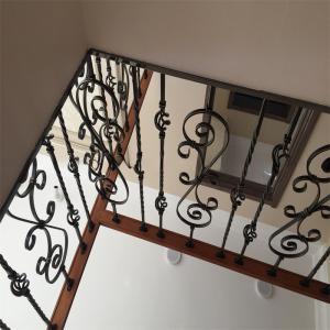 Satin Finish Iron Staircase Outdoor Handrail Metal Balustrade For Decking