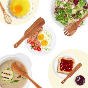 Scratchfree Wooden Kitchen Utensil Set , Moisturefree bamboo wooden spoon set