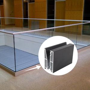 China Temper Glass enclosure undercut Modern Design U Channel Glass Railing with LED Light on sale