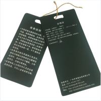 Buy cheap Double Sided Matte Custom Hang Tag Labels With Cord Black Custom Cardstock Tags product