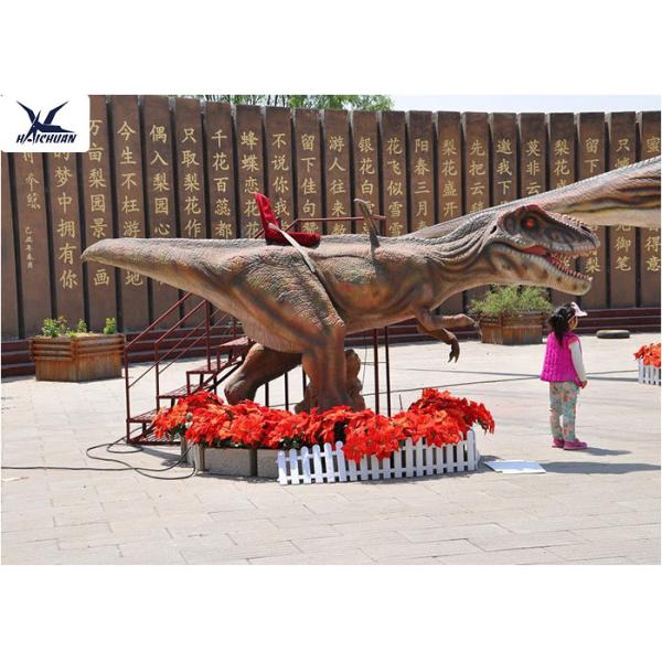 Quality Outside Ride On Walking Dinosaur , Person Riding Dinosaur 4 Meters Long for sale