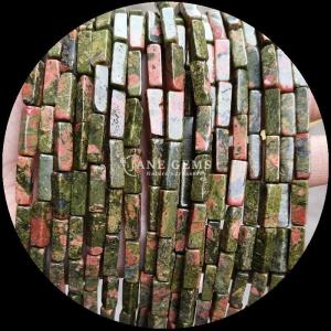 Natural Unakite Malachite Rectangle Square Shape Gemstone Bead Strands for DIY