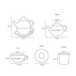 Buy cheap Ceramic Drinkware Type Tea And Coffee Pot Set For One Glass Tea Pot And Cup In Porcelain from wholesalers
