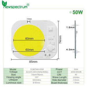 Buy cheap Round 50W LED Chip High Power Driverless Full Spectrum AC220V from wholesalers