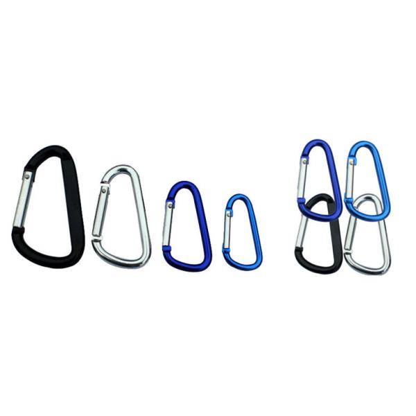 Custom Logo Printed Aluminum Carabiner with lanyard and keyring,Carabiner with Strap & Keyring