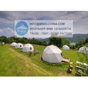 Buy cheap 850gsm White PVC Coated Geodesic Luxury Dome Tents 5m Height from wholesalers