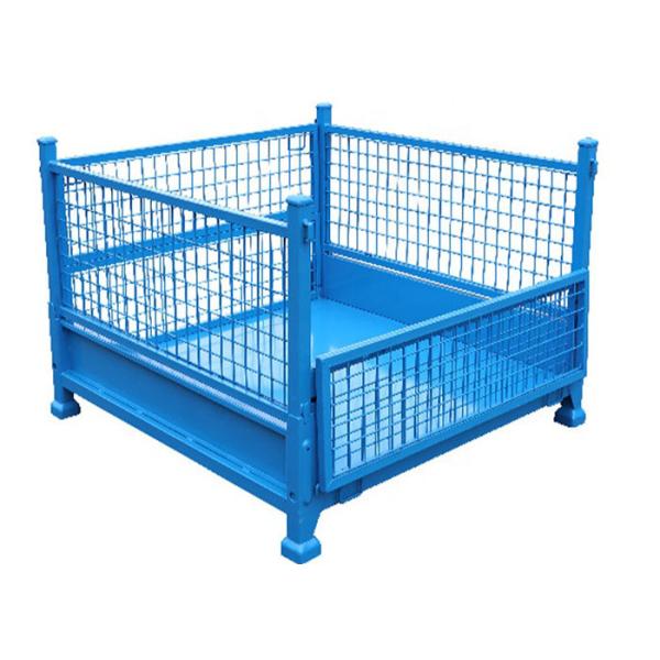 Quality Foldable Wire Mesh Pallet Cage Stackable Stillage With 1500kg Load for sale