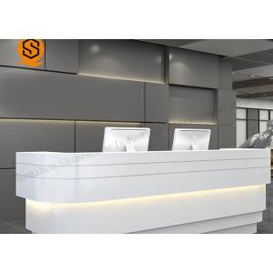 ODM Led Solid Surface Reception Desk Office Receptionist Furniture Joints