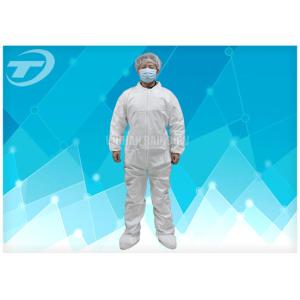 Buy cheap Hood Waterproof Disposable Coverall Suit With Polypropylene Spunbond from wholesalers