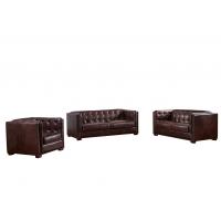 Buy cheap 5 Star Hotel Full Soft Leather Sofa Set , Chocolate Brown Leather Couch American Style product