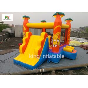 Buy cheap Yellow Cartoon Inflatable Jumping House With Climb Slide Outdoor Entertainment from wholesalers
