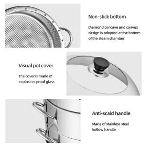 Commercial Cookware Multilayer Stainless Steel Steamer Pot Large Capacity