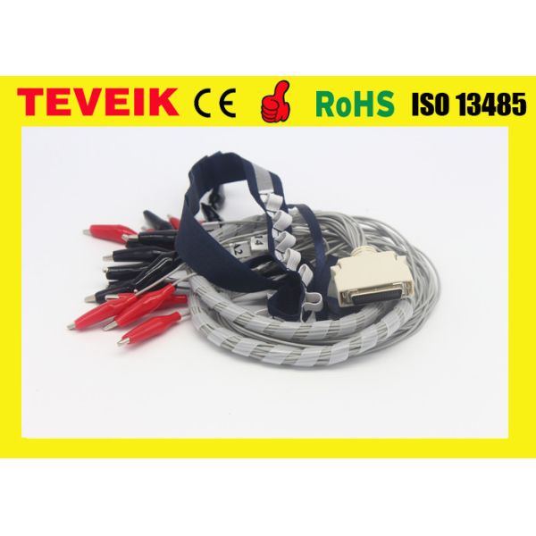 Quality Medical Factory of Neurofeedback Waterproof EEG Cable with Crocodile Clip/Red Cover, DIN 1.5mm socket for sale