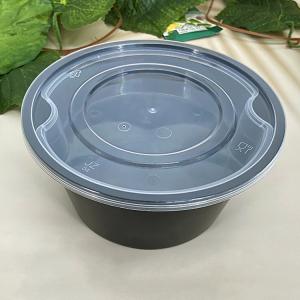 Disposable PP 2 Level Takeaway Food Container Round Plastic Takeaway Bowl With