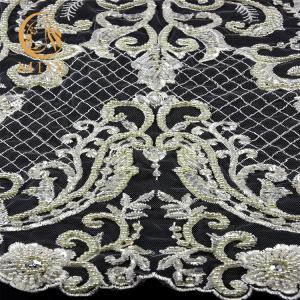 MDX Fashion Knitted Beaded Lace Trim Luxury Handmade 140cm Width