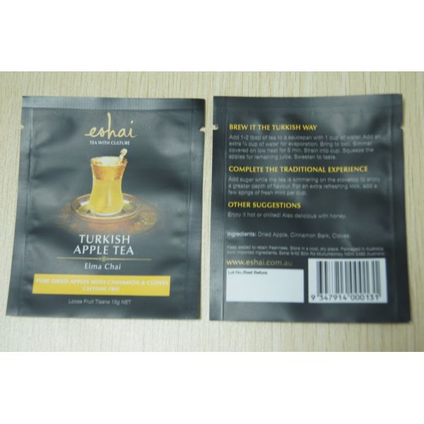 Quality 10g Small Packaging Tea Bags / Instant Matt Finish Tea Pouch In Black for sale
