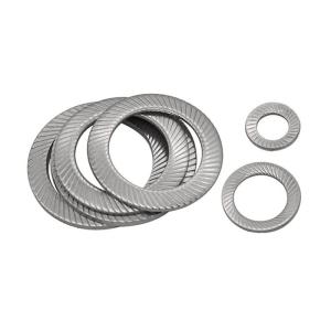Stainless Steel Serrated Knurled Safety Self Locking Washer With Double Faced