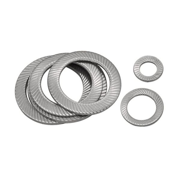Stainless Steel Serrated Knurled Safety Self Locking Washer With Double Faced