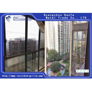 China Aluminum Track 316 SS Nylon Coating Balcony Invisible Grille on sale