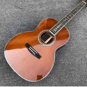 Buy cheap cedar top 00045 model acoustic guitar red pine 100% all real abalone acoustic electric guitar from wholesalers