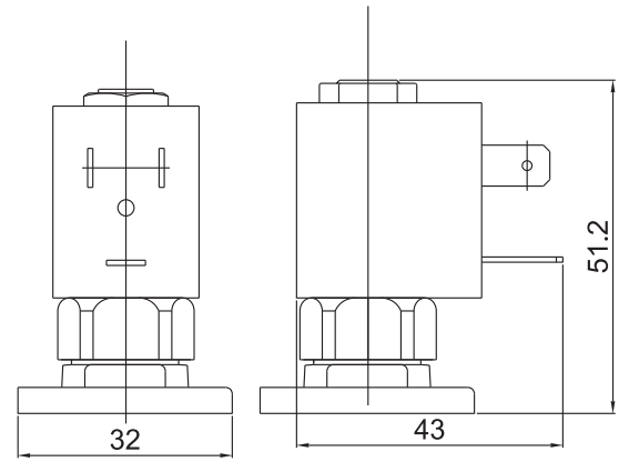 Sub Base Mounted Brass Solenoid Valve 2 Way Normally Closed 24V 220V