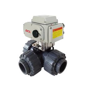 Buy cheap Compact 3 Way Electric Actuated ISO5211 PVC Ball Valve from wholesalers