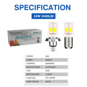 Buy cheap 2400lm 50000 Hours H4 HS1 BA20D H6 P15D H6M 4 COB Ceramic LED Head Light Fog Bulb from wholesalers
