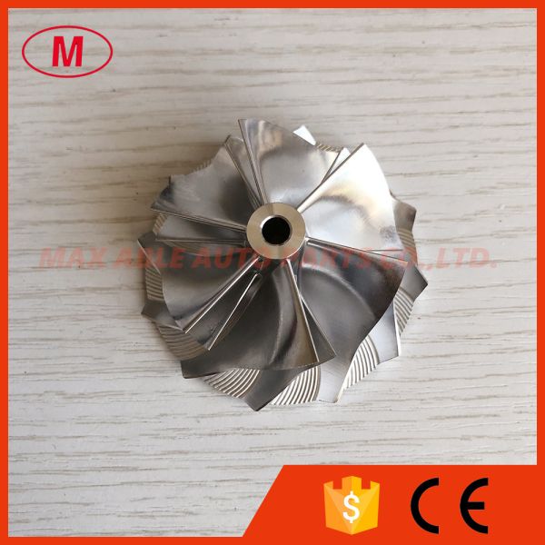Quality RHF5 reverse 6+6 blades 48.50/60.50mm high performance for turbo milling/aluminum 2618/billet compressor wheel for sale