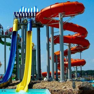 Customized Rainbow Racer Spiral and Boomerango Water Park Toboggan Slide for
