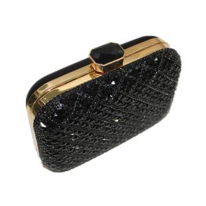 Buy cheap Handmade Crystal Mesh Evening Bags Golden Frame And Acrylic Closure from wholesalers