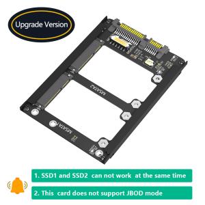 Buy cheap Metal Case Dual mSATA SSD To 2.5 SATA3.0 6Gbps Adapter Card With Enclosure Socket mSATA to SATA Adapter Riser mSATA SSD Adapter from wholesalers
