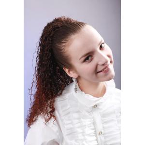 Buy cheap Light Brown Curly Human Pony Tail Wigs and Extension for Lady from wholesalers