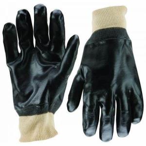 Buy cheap Black Color PVC Work Gloves , Impermeable PVC Coated Gloves For Electrical from wholesalers
