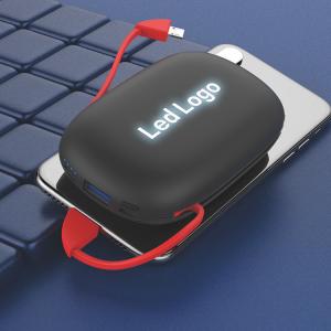 Buy cheap 2019 New Portable Built-in Cable Power Bank 10000mAH With Suction Cup、LED Light-Up Logo and Wireless Charging Function from wholesalers