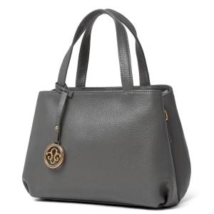Buy cheap Full Grain Grey Leather Crossbody HandBag Purse With Zipper from wholesalers