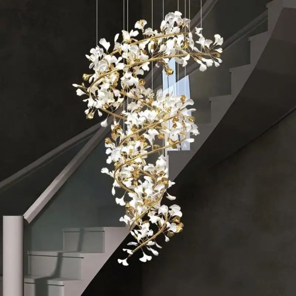 Buy cheap Ceiling Mounted Contemporary Staircase Gingko Chandelier OEM from wholesalers