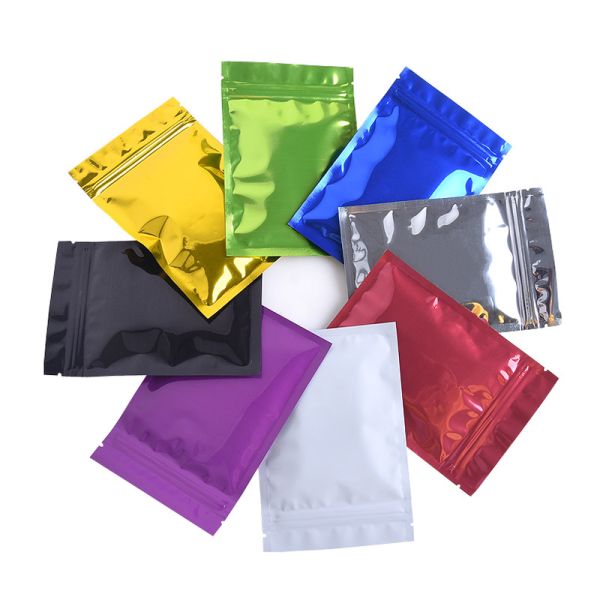 Colorful Small Aluminized Foil Zipper Resealable Packaging Bag For Food And