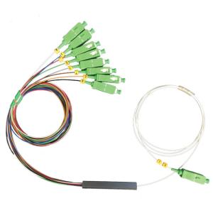 Buy cheap 1*8 Optical Fiber Optic Splitter Singlemode Blockless SC/APC Customized Pigtail Length from wholesalers