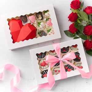 Windowed Rectangle Bakery Box Transparent Display Packaging for Macarons