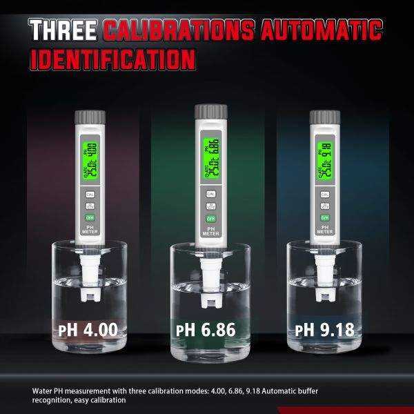 HABOTTEST 630 pH Meter: Portable Digital Water Quality Tester with Automatic