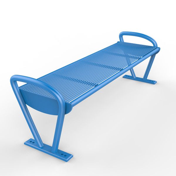 Quality Simple Street Furnitures L1520/W470/H640mm Backless Metal Bench for sale