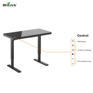 Buy cheap Wupro Adjustable Electric Dual Lifting Desk Black Glass Study Table 100 V/Hz 2 Stage from wholesalers