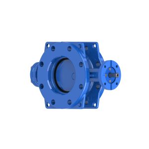 DN350mm Ductile Iron Double Eccentric Butterfly Valve With Arch Disc